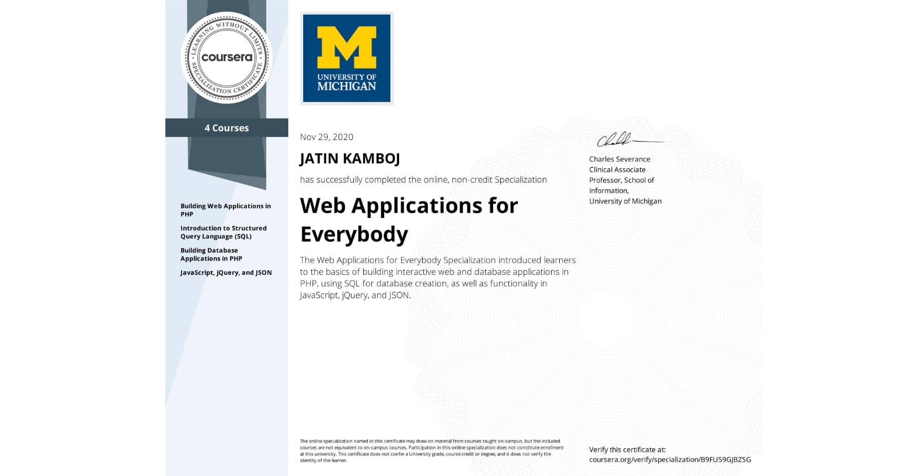 Web_Applications_For_Everybody_Specialisation_Certificate_Jatin_Kamboj
